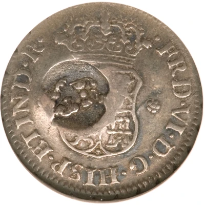 5 Pence - George II FRD VI D G HISP ET IND R; Lima mint; countermarked ND front