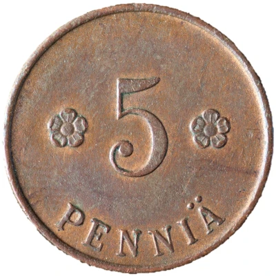 5 Pennia Civil War Coinage back