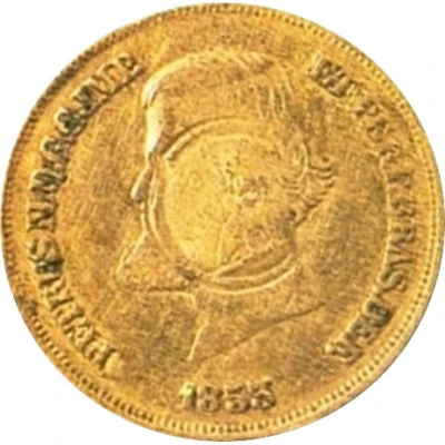 5 Pesos Fuertes (Countermark over Brazilian 10 000 Réis 1853) ND front