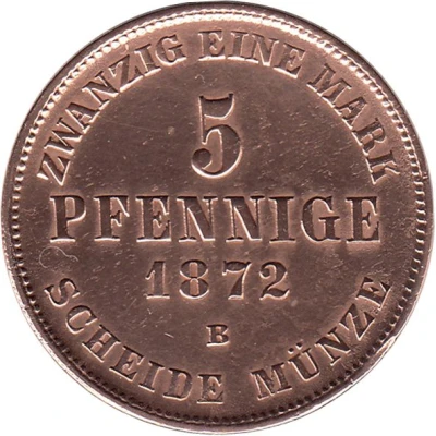 5 Pfennige - Frederick Francis II back