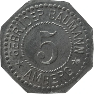 5 Pfennigs - Amberg (Gebrüder Baumann) ND front