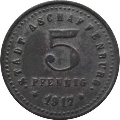 5 Pfennigs - Aschaffenburg front