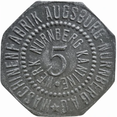 5 Pfennigs - Augsburg (Maschinenfabrik Augsburg-Nürnberg) ND front