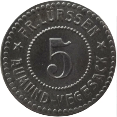 5 Pfennigs - Aumund-Vegesack (Fr. Lürssen) ND front