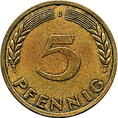 5 Pfennigs Bank of German States back