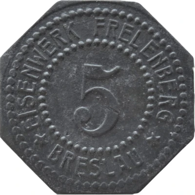 5 Pfennigs - Breslau (Eisenwerk Frelenberg) ND front