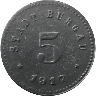 5 Pfennigs - Burgau front