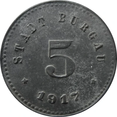 5 Pfennigs - Burgau front