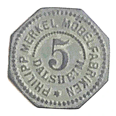 5 Pfennigs - Dalsheim (Philipp Merkel Möbelfabrik) ND front