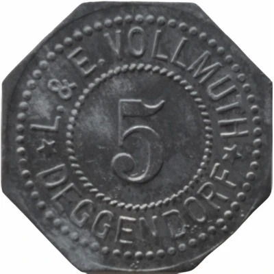 5 Pfennigs - Deggendorf (L. and E. Vollmuth) ND front