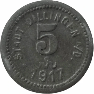 5 Pfennigs - Dillingen front