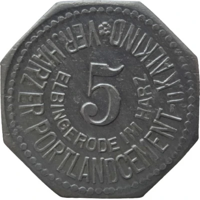 5 Pfennigs - Elbingerode (Ver. Harzer Portlandcement u. Kalkind.) ND front