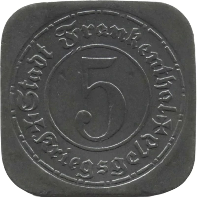 5 Pfennigs - Frankenthal front