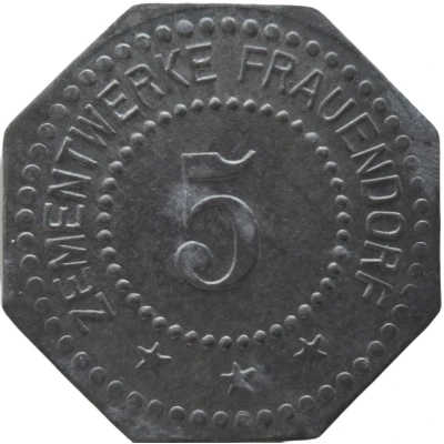 5 Pfennigs - Frauendorf (Zementwerke) ND front