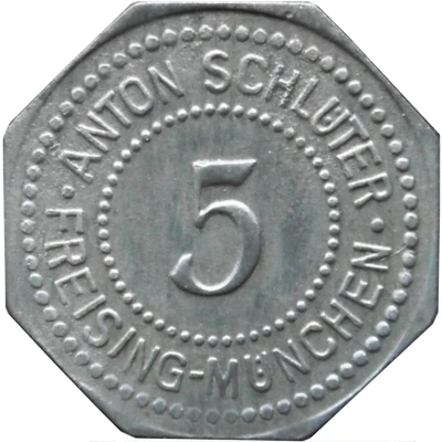 5 Pfennigs - Freising-München (Anton Schlüter) ND front