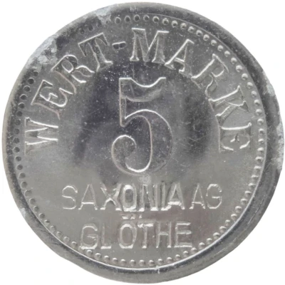 5 Pfennigs - Glöthe (Saxonia AG) ND front