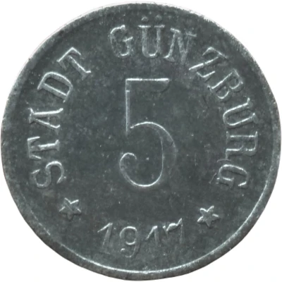 5 Pfennigs - Günzburg front