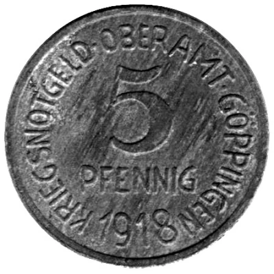 5 Pfennigs - Göppingen front