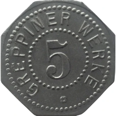 5 Pfennigs - Greppin (Greppiner Werke) ND front