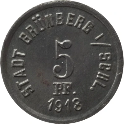 5 Pfennigs - Grünberg front