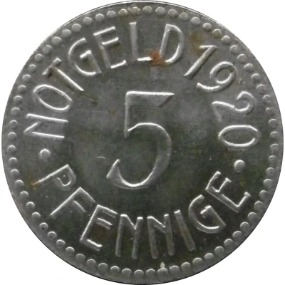 5 Pfennigs - Grünberg back