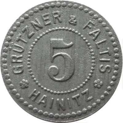 5 Pfennigs - Hainitz (Grützner and Faltis) ND front