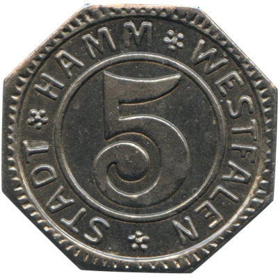 5 Pfennigs - Hamm front