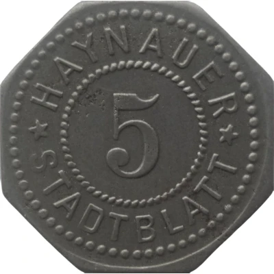 5 Pfennigs - Haynau (Haynauer Stadtblatt) ND front