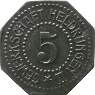 5 Pfennigs - Heldrungen (Gewerkschaft Heldrungen II) ND front