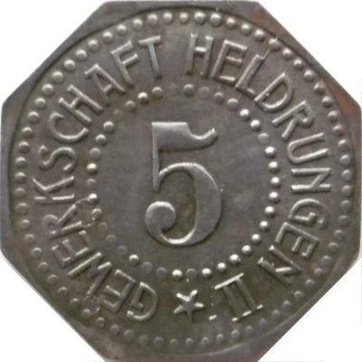 5 Pfennigs - Heldrungen (Gewerkschaft Heldrungen II) ND front