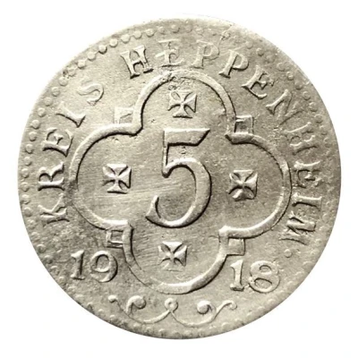 5 Pfennigs - Heppenheim front