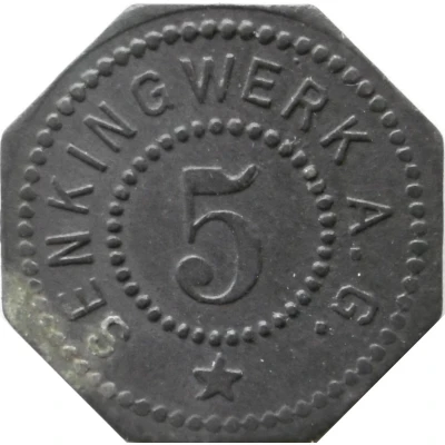 5 Pfennigs - Hildesheim (Senkingwerk A.G.) ND front