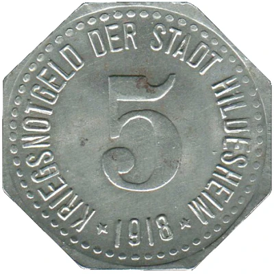 5 Pfennigs - Hildesheim front