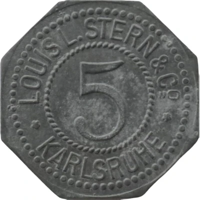 5 Pfennigs - Karlsruhe (Louis L. Stern and Co) ND front