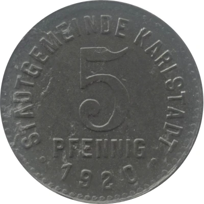 5 Pfennigs - Karlstadt front