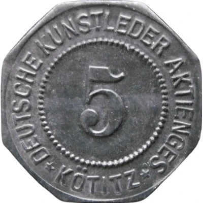 5 Pfennigs - Kötitz (Deutsche Kunstleder Aktienges.) ND front