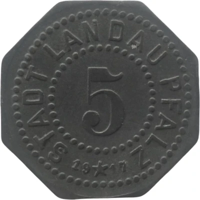 5 Pfennigs - Landau front