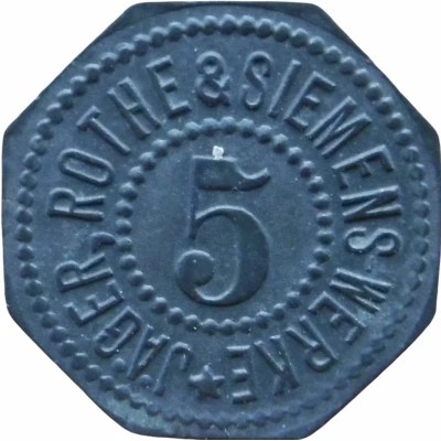 5 Pfennigs - Leipzig (Jäger, Rothe and Siemens-Werke) ND front