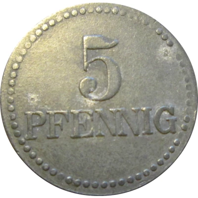 5 Pfennigs - Lennep back