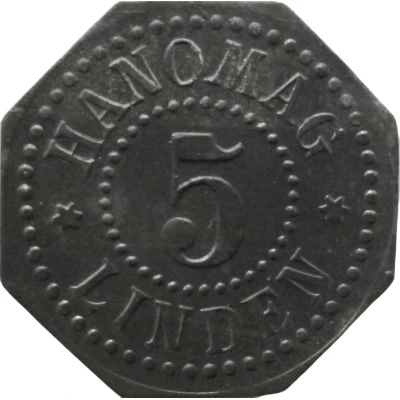 5 Pfennigs - Linden (Hanomag) ND front