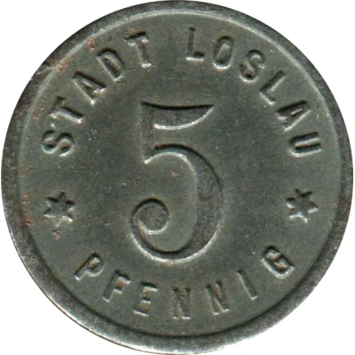 5 Pfennigs - Loslau front