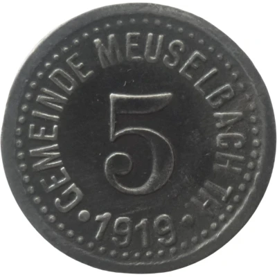 5 Pfennigs - Meuselbach front