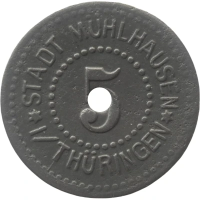 5 Pfennigs - Mühlhausen in Thüringen front