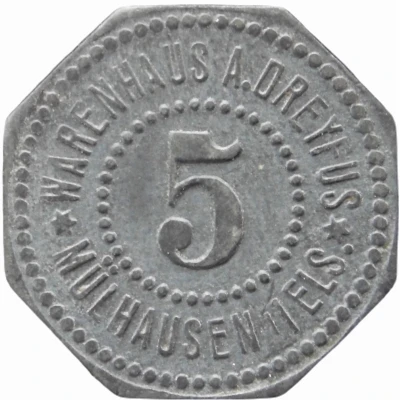 5 Pfennigs - Mülhausen im Elsass (Warenhaus Dreyfus) ND front