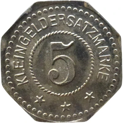 5 Pfennigs - Neustettin (W. Angermann) ND back