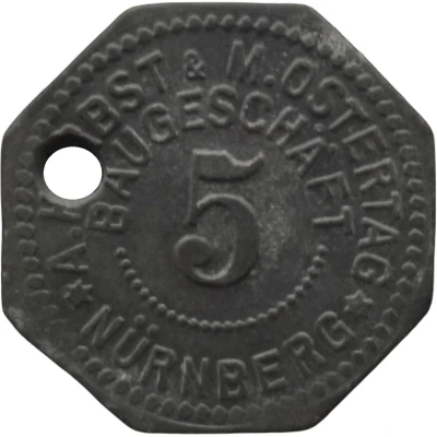 5 Pfennigs - Nürnberg (A. Herbst and M. Ostertag Baugeschäft) ND front