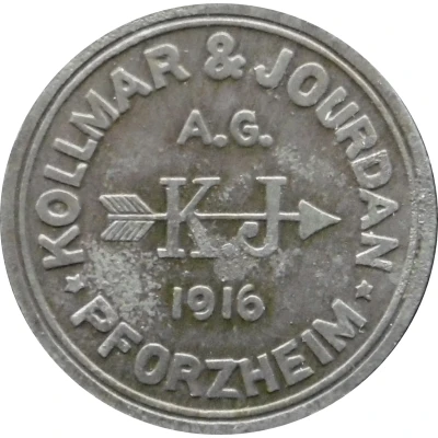 5 Pfennigs - Pforzheim Kollmar and Jourdan A.G. front