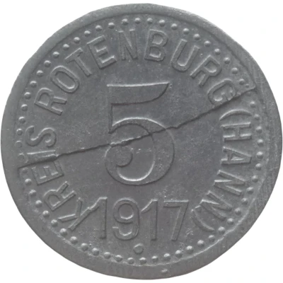 5 Pfennigs - Rotenburg front