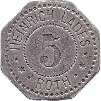 5 Pfennigs - Roth (Heinrich Lades) ND front