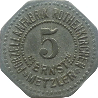 5 Pfennigs - Rothenkirchen (Porzellanfabrik Ernst Metzler) ND front